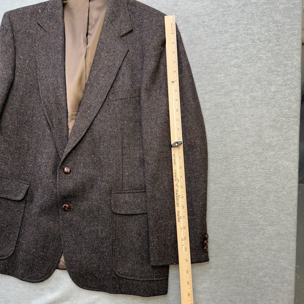 Vintage Tweed Blazer Jacket Men 44 Brown Speckle Wool Sport Coat Imperial Haggar - Picture 11 of 13